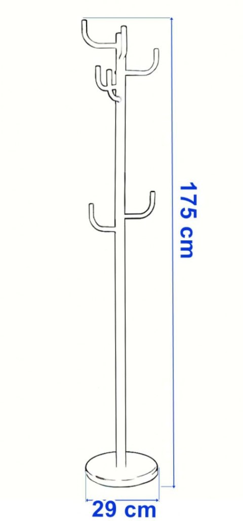 Wieszak stojący Wiktor 175cm- czarny
