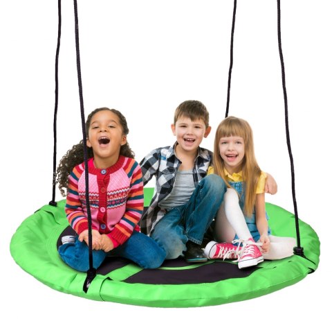 Huśtawka ogrodowa bocianie gniazdo ROMEK zielona 100 cm