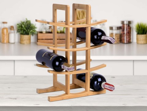 Stojak na wino bambusowy TODGAR naturalny