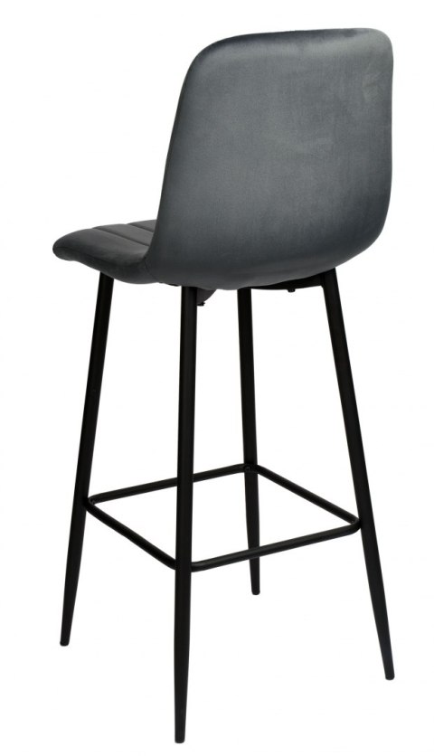 Krzesło barowe TORONTO aksamitne grafitowe VELVET