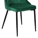 Krzesło aksamitne LINCOLN ciemnozielone