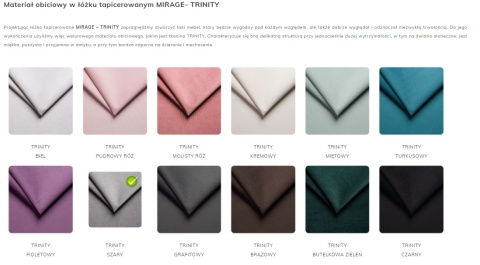 Łóżko tapicerowane GEORGIA TRINITY (SZARY) 140x200 metalowy stelaż