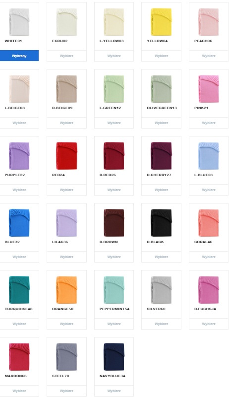 Prześcieradło FROTTE- różne kolory - 100-120x200