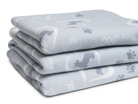 Kocyk polarowy Psie Historie 90x90 (Corgi szare)