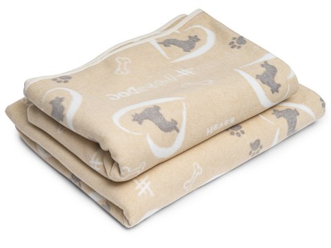 Kocyk polarowy Psie Historie 90x90 (Corgi szare)