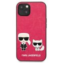 Karl Lagerfeld PU Leather Karl & Choupette Embossed - Etui iPhone 13 Mini (fuksja)