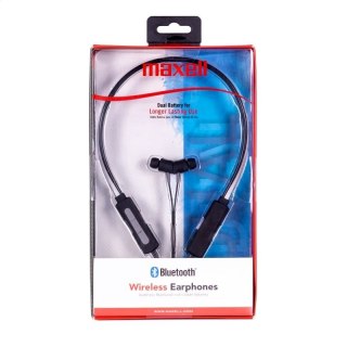 MAXELL IN_EAR EARPHONES + MIC BLUETOOTH EB-BT200 DUAL BATTERY BLACK 347985.00.CN