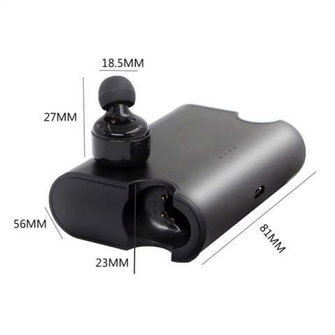 PLATINET IN_EAR EARPHONES BLUETOOTH SPORT SŁUCHAWKI DOUSZNE + CHARGING STATION BLACK [43892] TE