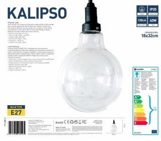 PLATINET PENDANT LAMP LAMPA SUFITOWA KALIPSO E27 CHROME + CLEAR GLASS [44029]