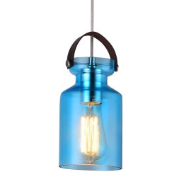 PLATINET PENDANT LAMP LAMPA SUFITOWA ZEFIR E27 GLASS BLUE [44018]