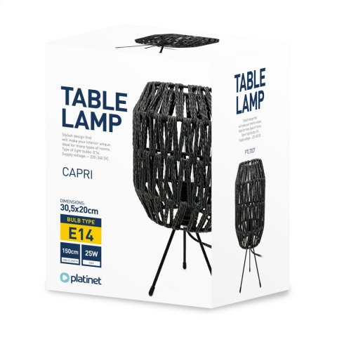 PLATINET TABLE RATTAN LAMP LAMPA RATTANOWA DARK BROWN CAPRI [45752]