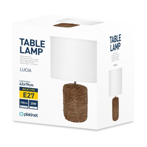 PLATINET TABLE LAMP LAMPA STOŁOWA WHITE SHADE ST. LUCIA [45754]