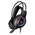 VARR GAMING HEADPHONES RGB SŁUCHAWKI Z MIKROFONEM STEREO 3,5MM USB BLACK [45559] TE