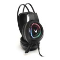 VARR GAMING HEADPHONES RGB SŁUCHAWKI Z MIKROFONEM STEREO 3,5MM USB BLACK [45559] TE