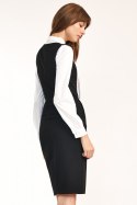 Sukienka Czarna sukienka z guzikami S183 Black - Nife Nife