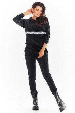 Bluza Damska Model A371 Black Welur - awama Awama