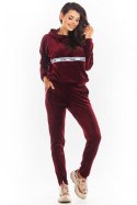 Bluza Damska Model A371 Bordo Welur - awama Awama