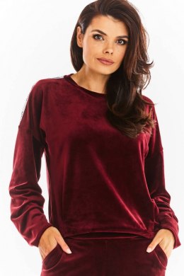 Bluza Damska Model A374 Bordo Welur - awama Awama