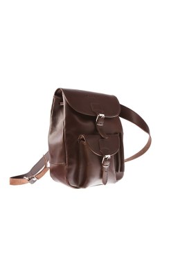 Modny plecak skórzany Vintage P1 Brown - Verosoft