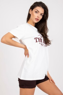 T-shirt Damski Model FA-TS-7720.43P White/Brown - Fancy Fancy