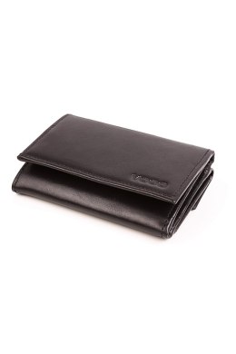 Mały skórzany portfel damski PPD4 Black - Verosoft