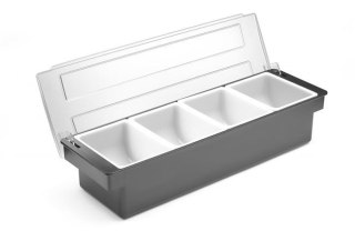 Pojemnik barmański na dodatki do drinków - 4 wkłady, Bar up, 480x150x(H)100mm
