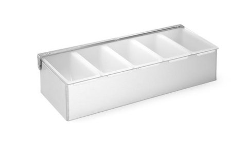 Pojemnik barmański na dodatki do drinków, Bar up, 5 kontenerów, 375x140x(H)90mm