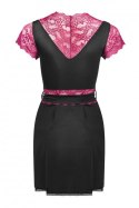 Szlafrok Kumiko LC 90428 Pink Rosses Collection Black Czarny LivCo Corsetti Fashion rozmiar - S/M CZARNY