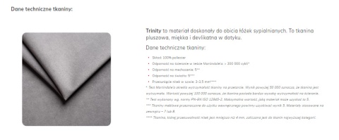 Łóżko tapicerowane GEORGIA TRINITY (SZARY) 140x200 metalowy stelaż
