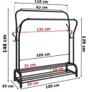 Wieszak stojący podwójny LARY czarny