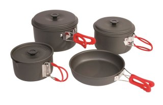 Garnki turystyczne ZESTAW 4-częściowy aluminum EXPLORER II Bo Camp