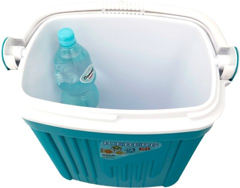 Lodówka turystyczna 20L KAMAI ICEBERG na wkłady mrożące, turkusowa z białą rączką EDA