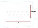 Lampki LED kurtyna kule wiszące świąteczne choinkowe 3m 108LED ciepły biały Kik sp. z o.o. sp. k.