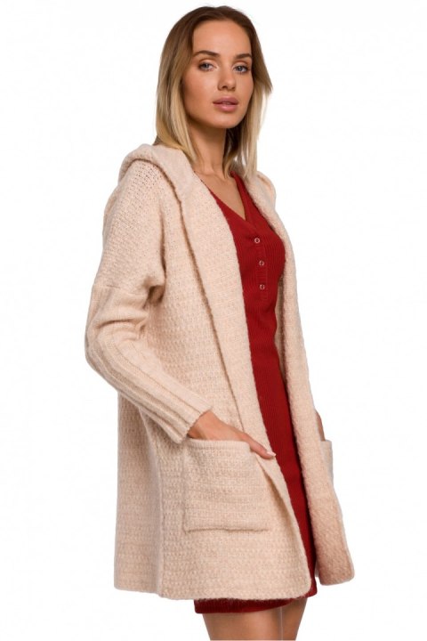 Sweter Kardigan Model MOE556 Beige - Moe Hurtownia odzieży on-line, moda damska, bielizna i obuwie dla kobiet - Matterhorn.pl Moe