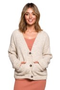 Sweter Kardigan Model BK074 Beige - BE Knit BE Knit