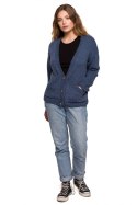 Sweter Kardigan Model BK074 Blue - BE Knit BE Knit