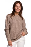 Sweter Damski Model BK052 Cappuccino - BE Knit BE Knit