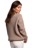 Sweter Damski Model BK052 Cappuccino - BE Knit BE Knit