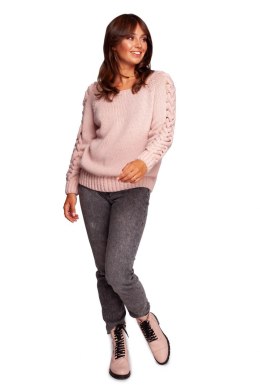 Sweter Damski Model BK090 Powder Pink - BE Knit