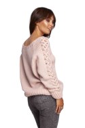 Sweter Damski Model BK090 Powder Pink - BE Knit BE Knit