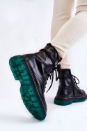 Botki Glany Model Trinah 22BT35-5079 Black_Green - Step in style Step in style