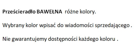 Prześcieradło BAWEŁNA- różne kolory - 180-200x200