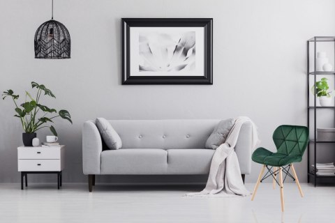 Krzesło aksamitne MURET VELVET DSW ciemnozielone