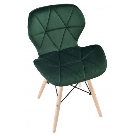 Krzesło aksamitne MURET VELVET DSW ciemnozielone