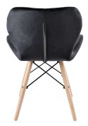 Krzesło aksamitne MURET VELVET DSW czarne