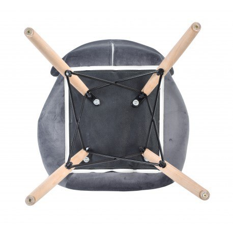 Krzesło aksamitne MURET VELVET DSW grafitowe