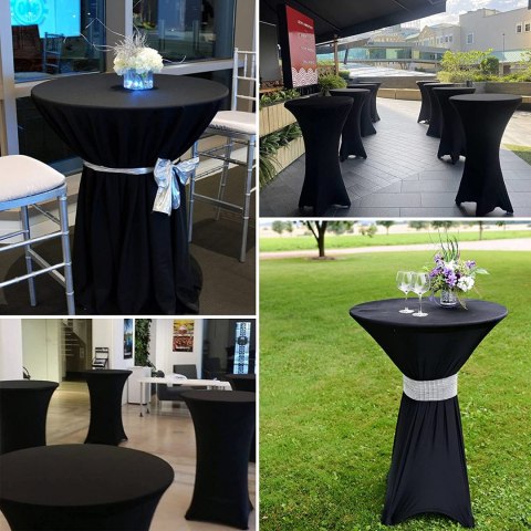 Pokrowiec stolika koktajlowego 80 cm czarny