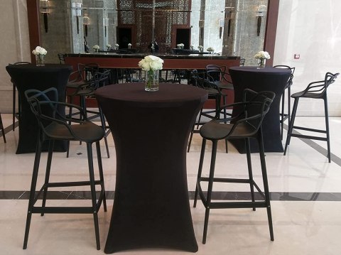 Pokrowiec stolika koktajlowego 80 cm czarny