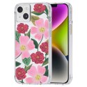 Rifle Paper Clear - Etui iPhone 14 Plus zdobione złotem (Rose Garden)