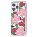 Rifle Paper Clear - Etui iPhone 14 Pro Max zdobione złotem (Rose Garden)